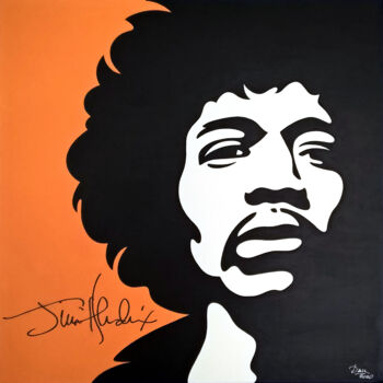 Картина под названием "Jimi Hendrix (STARg…" - Daniel Le Page (Dan Ar Pach), Подлинное произведение искусства, Акрил Установ…