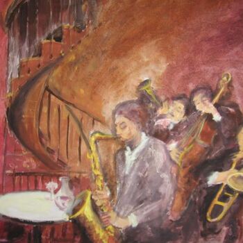 Painting titled "Le saxophone" by Daniel Lebier, Original Artwork