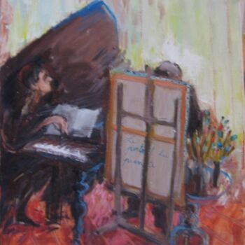 Painting titled "Le Pianiste" by Daniel Lebier, Original Artwork