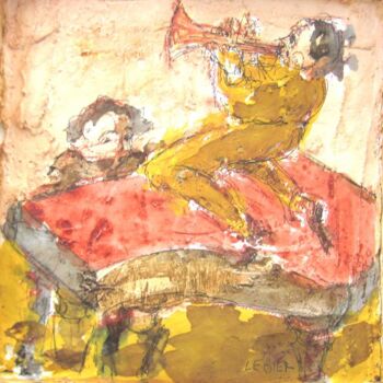 Painting titled "Trompette" by Daniel Lebier, Original Artwork
