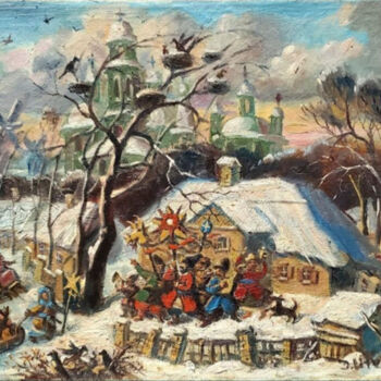 Peinture intitulée "Winter holiday" par Daniel Litvinov, Œuvre d'art originale, Huile