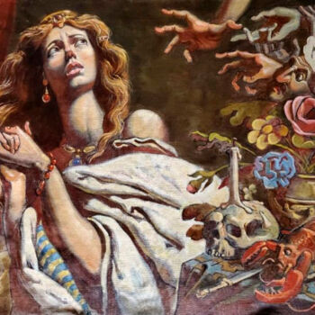 Schilderij getiteld "Mary Magdalene" door Daniel Litvinov, Origineel Kunstwerk, Olie