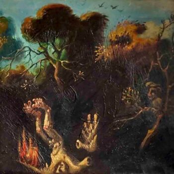 Pittura intitolato "The fall of Icarus" da Daniel Litvinov, Opera d'arte originale, Olio