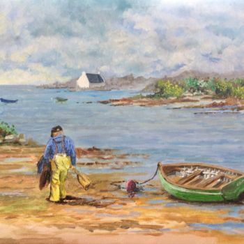 Peinture intitulée "Retour de pêche" par Daniel Mahé, Œuvre d'art originale, Acrylique