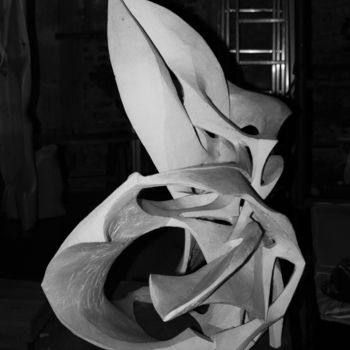 Sculpture titled "Passages mouvementés" by Daniel Marty, Original Artwork, Plaster