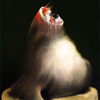 Pittura intitolato "tu as mis du sang p…" da Daniel Moline, Opera d'arte originale, Olio