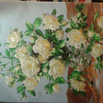 Peinture intitulée "Bouquet de fleurs" par Daniel Moritz, Œuvre d'art originale, Acrylique
