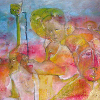 Painting titled "pelerins" by Daniel Palumbo, Original Artwork, Oil