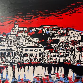 Peinture intitulée "Ibiza by night" par Daniel Pultorak, Œuvre d'art originale, Huile Monté sur Châssis en bois