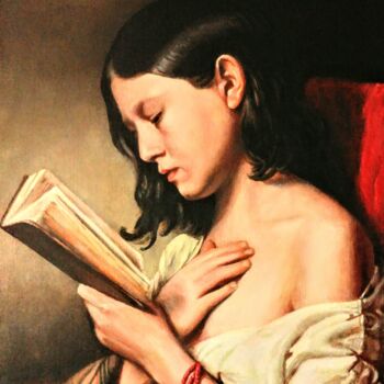 Pittura intitolato "La liseuse" da Daniel Servant, Opera d'arte originale, Acrilico