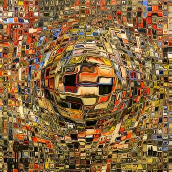 Digitale Kunst mit dem Titel "L'OR ÉTERNEL - TITR…" von Daniel Toublanc, Original-Kunstwerk, Digitale Malerei