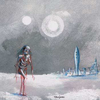 Peinture intitulée "Mission to Proxima…" par Daniel Venjean, Œuvre d'art originale, Huile