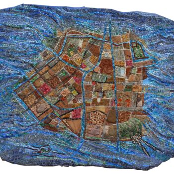 "LA ZATTERA DI TEODO…" başlıklı Heykel Daniela Caravita tarafından, Orijinal sanat, Mozaik Alüminyum üzerine monte edilmiş