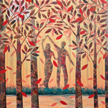 Pittura intitolato "Danza d'autunno" da Daniela Prezioso Einwaller, Opera d'arte originale, Acrilico