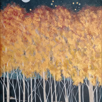 제목이 "Golden Enchantment…"인 미술작품 Daniela Prezioso Einwaller로, 원작, 아크릴 나무 들것 프레임에 장착됨