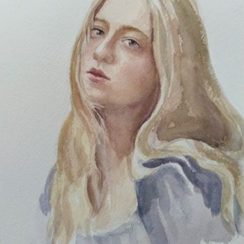 Painting titled "Adolescente" by Daniela Protopapa, Original Artwork, Watercolor