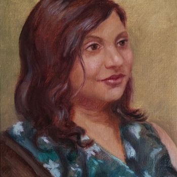 Pittura intitolato "Ritratto di Radhika" da Daniela Protopapa, Opera d'arte originale, Olio