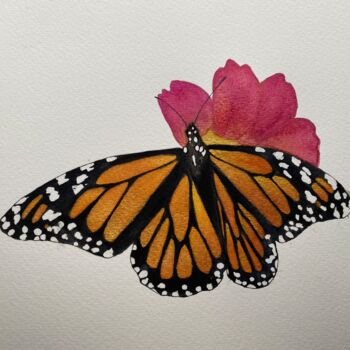 Painting titled "Butterfly" by Daniela Rios, Original Artwork, Watercolor