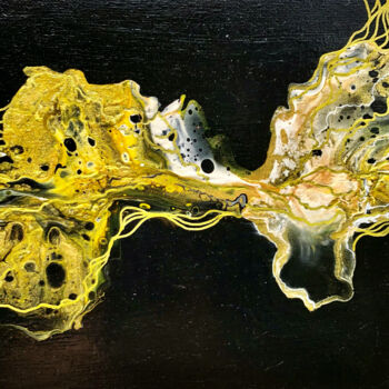 Malerei mit dem Titel "golden flow" von Daniela Russo, Original-Kunstwerk, Acryl
