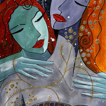 Malerei mit dem Titel "Sunny Lovers #1" von Daniela Russo, Original-Kunstwerk, Acryl