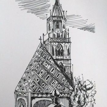 Dibujo titulada "Duomo" por Daniela Di Costanzo, Obra de arte original, Tinta
