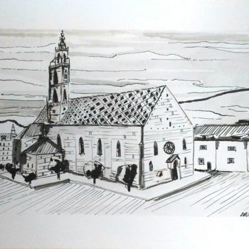 Drawing titled "Duomo" by Daniela Di Costanzo, Original Artwork, Ink