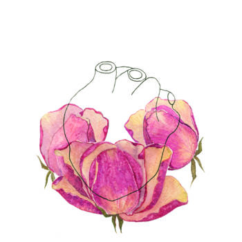 Estampas & grabados titulada "Rose e Cuore" por Daniela Di Costanzo, Obra de arte original, Grabado