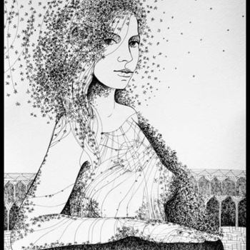 Drawing titled "Lady" by Daniela Huhurez, Original Artwork, Other