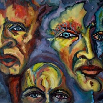 Painting titled "Beyond" by Daniela Isache, Original Artwork, Oil