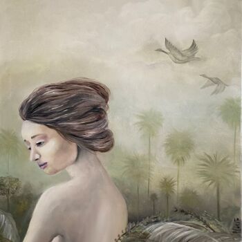 Painting titled "Venus" by Daniela Nocito, Original Artwork, Oil Mounted on Wood Stretcher frame