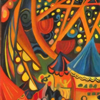 Painting titled "Orange County Fair" by Daniela Safrankova, Original Artwork, Oil