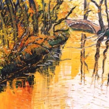 Картина под названием "Forêt de bohême" - Kévin Blot, Подлинное произведение искусства, Масло