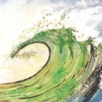 Peinture intitulée "La vague landaise" par Kévin Blot, Œuvre d'art originale, Huile