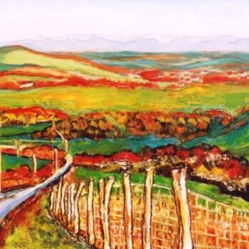 Peinture intitulée "Le pays basque" par Kévin Blot, Œuvre d'art originale