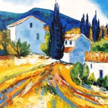 Картина под названием "Provence" - Kévin Blot, Подлинное произведение искусства, Масло