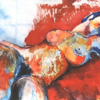 Peinture intitulée "Etude d'un nu" par Kévin Blot, Œuvre d'art originale, Huile