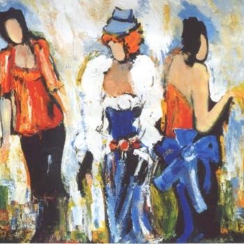 Painting titled "Les élégantes" by Kévin Blot, Original Artwork, Oil