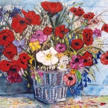 Painting titled "Bouquet champêtre" by Kévin Blot, Original Artwork