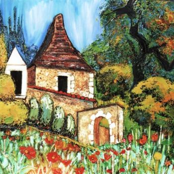 Pintura intitulada "Les jardins de Cadi…" por Kévin Blot, Obras de arte originais, Óleo