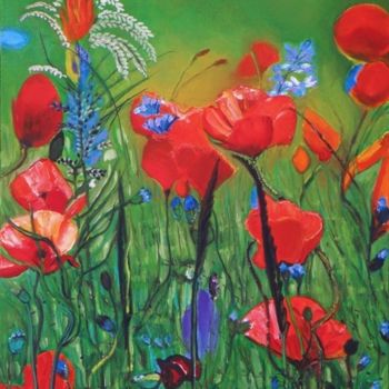 绘画 标题为“Fleurs champêtres” 由Kévin Blot, 原创艺术品, 油