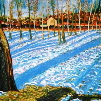 Peinture intitulée "Neige en Russie" par Kévin Blot, Œuvre d'art originale, Huile