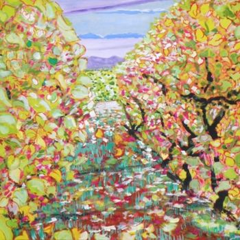 Painting titled "Automne, vigne de C…" by Kévin Blot, Original Artwork