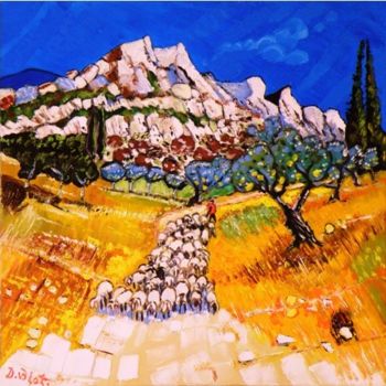 Malerei mit dem Titel "Sentier à Sainte Vi…" von Kévin Blot, Original-Kunstwerk, Öl