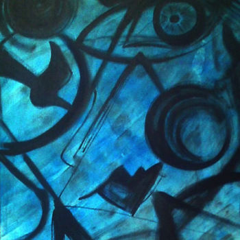 Painting titled "A Menina Azul ( Blu…" by Daniele Andrieta, Original Artwork, Acrylic