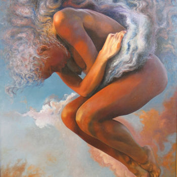 Pittura intitolato "Tra le nuvole" da Daniele Magro, Opera d'arte originale, Olio