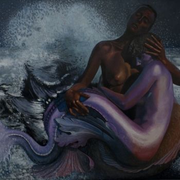 Schilderij getiteld "Sirene" door Daniele Magro, Origineel Kunstwerk, Olie