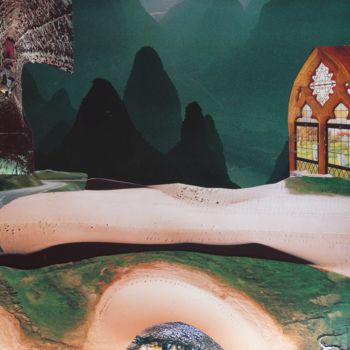 Colagens intitulada "Déesse de la terre…" por Daniele Passemar, Obras de arte originais, Decoupages