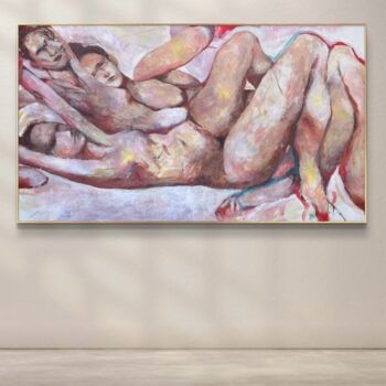Peinture intitulée "3 Donne" par Daniele Raineri, Œuvre d'art originale, Acrylique Monté sur Châssis en bois