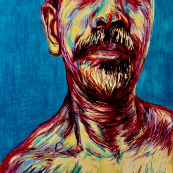 Рисунок под названием "OJOS" - Daniele Zaggia, Подлинное произведение искусства, Цветные карандаши