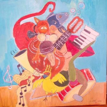 Painting titled "L'orchestra" by Daniele Baron, Original Artwork